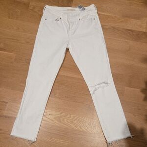 Levis White Distressed Women's Jeans